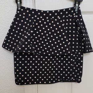 Forever 21 Black Polka Dot Peplum Skirt
